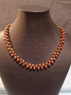 Wheat Pattern Strung Pearl Necklace